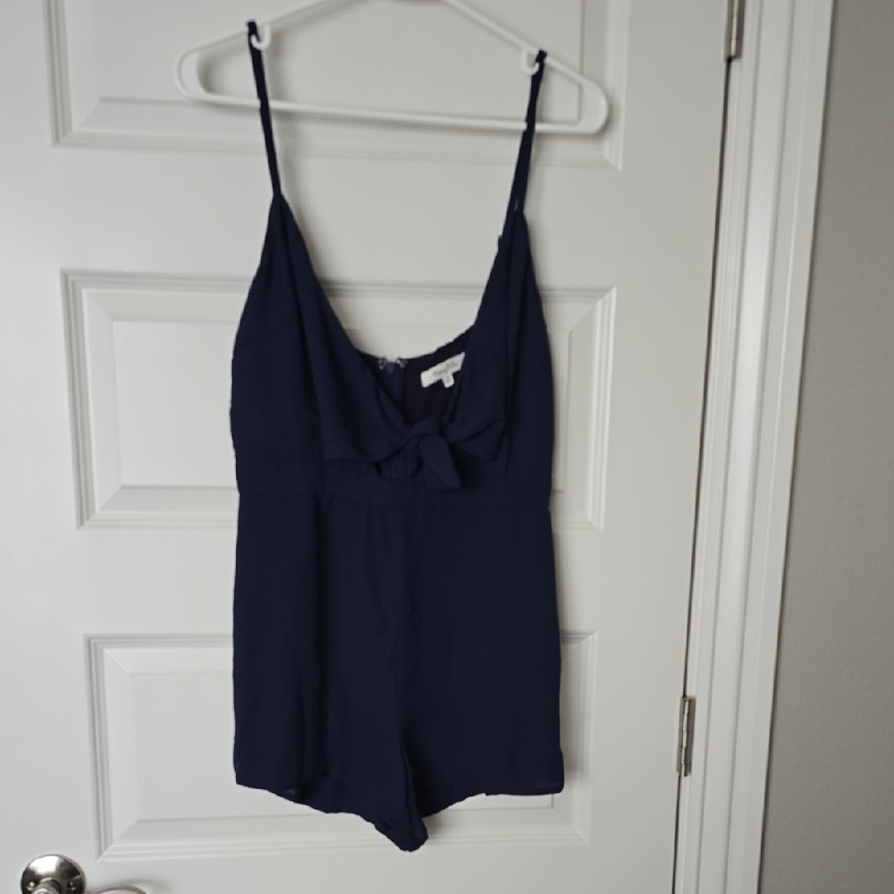 Honey Belle Deep Blue Bow-Tie Romper